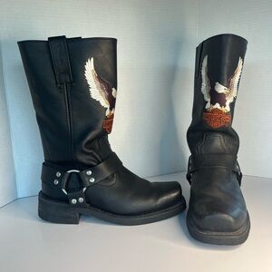 Harley-Davidson Black Boots with Eagle Emblem